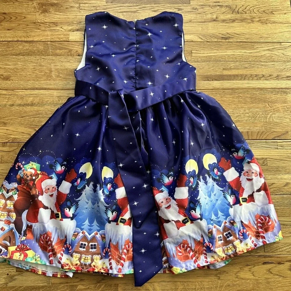 Girls Christmas Dress Fancy Santa Christmas Formal Dress Festival Girls Party D
